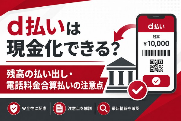d払いは現金化できる？残高の払い出しと電話料金合算払いの注意点