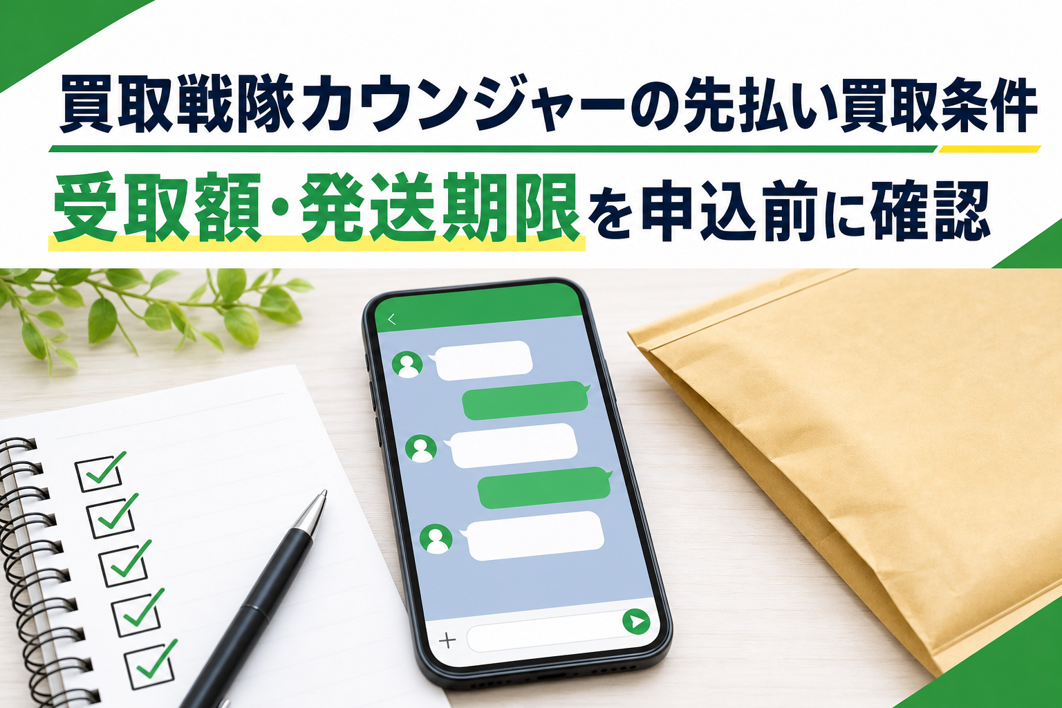 買取戦隊カウンジャーの先払い買取条件｜受取額・発送期限を申込前に確認