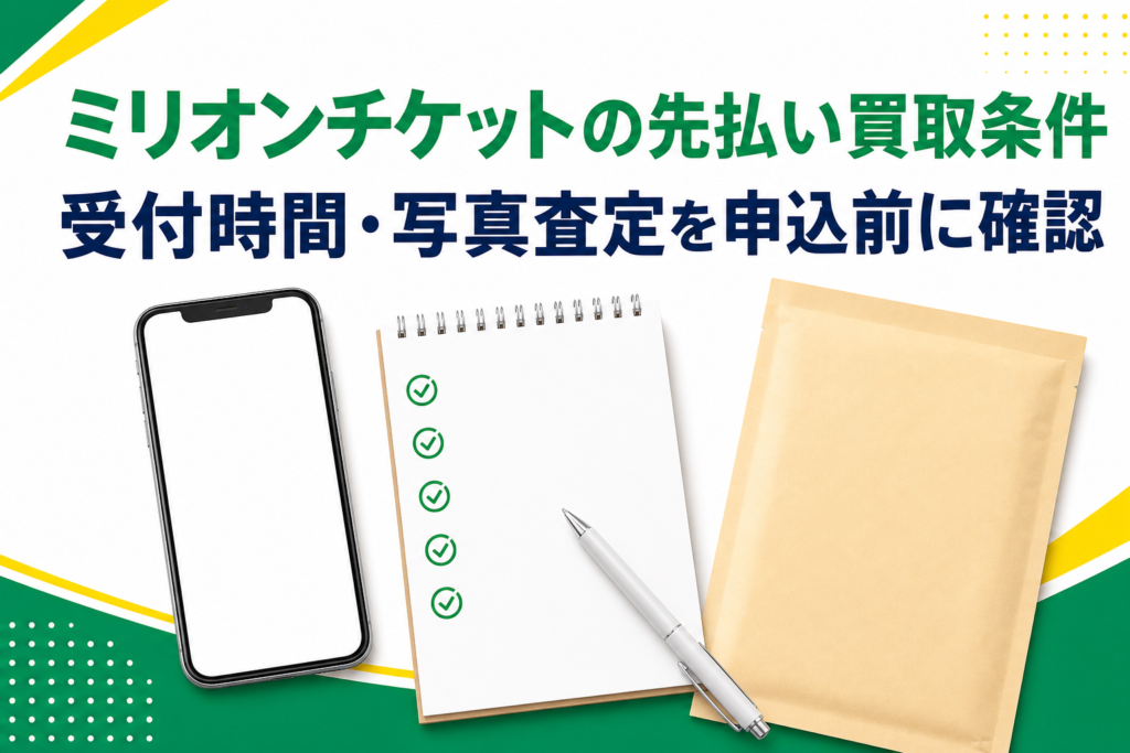 ミリオンチケットの先払い買取条件｜受付時間・写真査定を申込前に確認