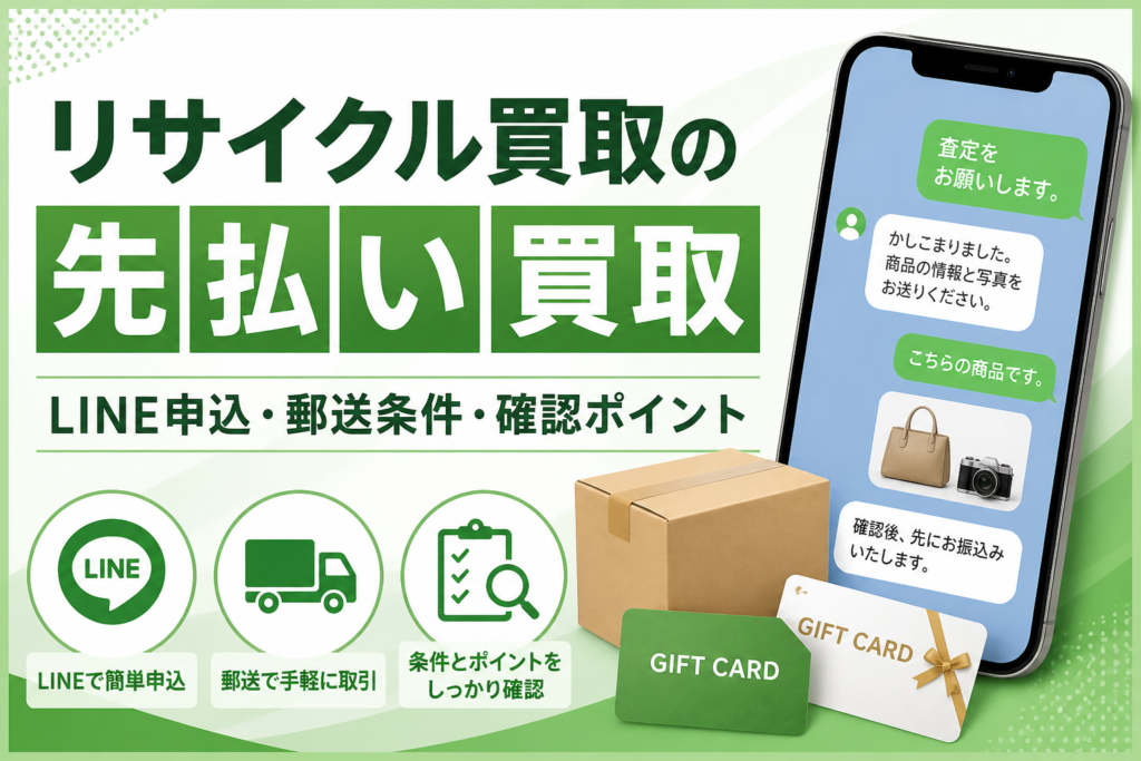 リサイクル買取の先払い買取｜LINE申込・郵送条件・確認ポイント