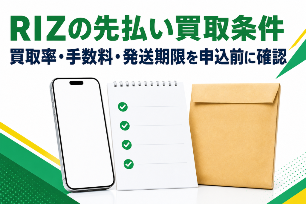 RIZの先払い買取条件｜買取率・手数料・発送期限を申込前に確認