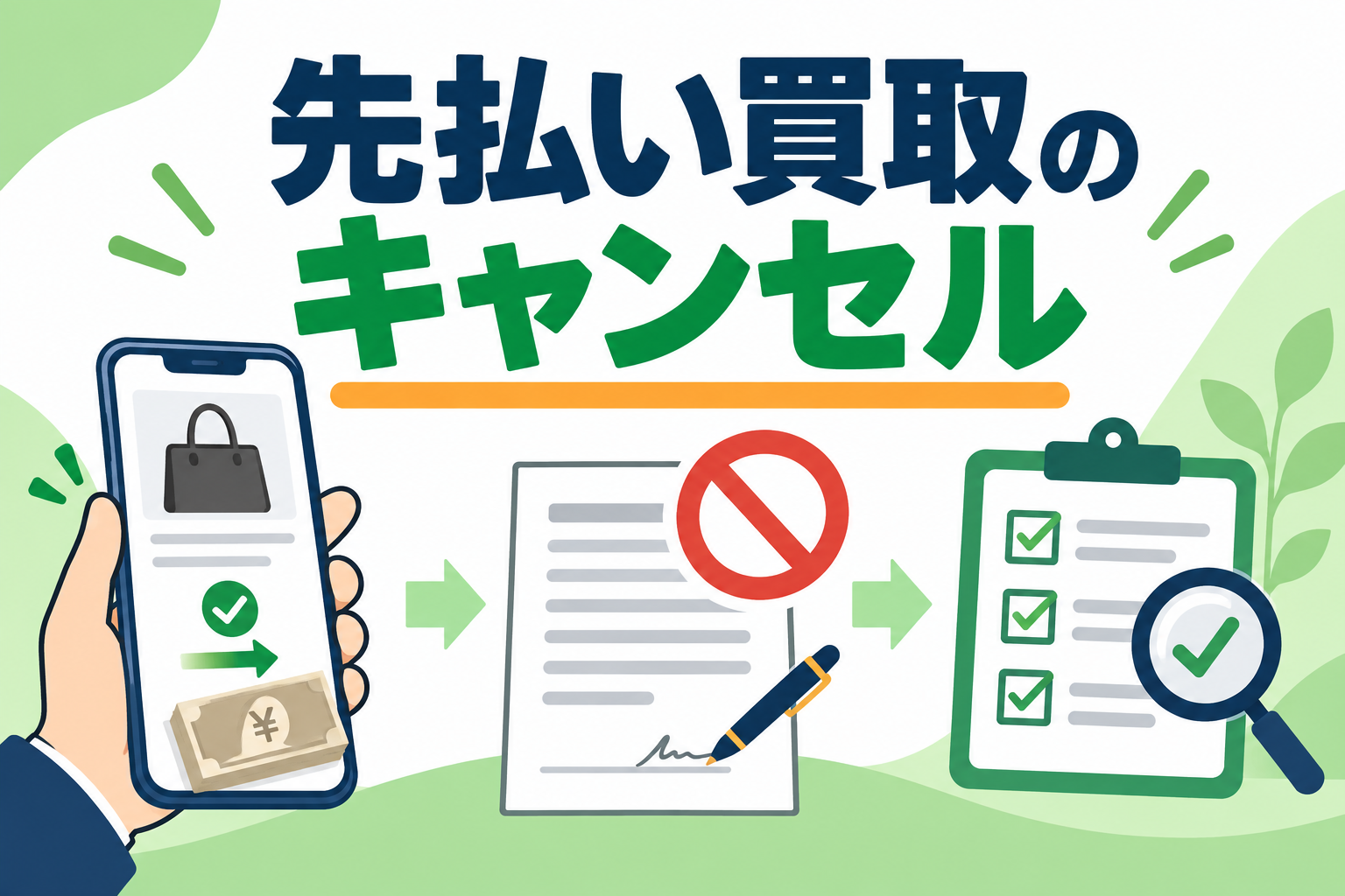 先払い買取のキャンセル条件｜契約前後と商品発送前の確認
